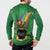 Hawaii Saint Patrick's Day Button Sweatshirt Funny Leprechaun With Pot Of Gold - Polynesian Tattoo