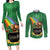 Hawaii Saint Patrick's Day Couples Matching Long Sleeve Bodycon Dress and Long Sleeve Button Shirt Funny Leprechaun With Pot Of Gold - Polynesian Tattoo