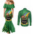 Hawaii Saint Patrick's Day Couples Matching Mermaid Dress and Long Sleeve Button Shirt Funny Leprechaun With Pot Of Gold - Polynesian Tattoo