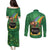 Hawaii Saint Patrick's Day Couples Matching Puletasi and Long Sleeve Button Shirt Funny Leprechaun With Pot Of Gold - Polynesian Tattoo