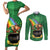 Hawaii Saint Patrick's Day Couples Matching Short Sleeve Bodycon Dress and Long Sleeve Button Shirt Funny Leprechaun With Pot Of Gold - Polynesian Tattoo