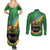 Hawaii Saint Patrick's Day Couples Matching Summer Maxi Dress and Long Sleeve Button Shirt Funny Leprechaun With Pot Of Gold - Polynesian Tattoo