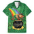 Hawaii Saint Patrick's Day Family Matching Short Sleeve Bodycon Dress and Hawaiian Shirt Funny Leprechaun With Pot Of Gold - Polynesian Tattoo