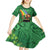 Hawaii Saint Patrick's Day Kid Short Sleeve Dress Funny Leprechaun With Pot Of Gold - Polynesian Tattoo