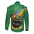 Hawaii Saint Patrick's Day Long Sleeve Button Shirt Funny Leprechaun With Pot Of Gold - Polynesian Tattoo