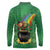 Hawaii Saint Patrick's Day Long Sleeve Polo Shirt Funny Leprechaun With Pot Of Gold - Polynesian Tattoo