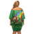 Hawaii Saint Patrick's Day Off Shoulder Short Dress Funny Leprechaun With Pot Of Gold - Polynesian Tattoo