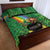 Hawaii Saint Patrick's Day Quilt Bed Set Funny Leprechaun With Pot Of Gold - Polynesian Tattoo