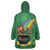 Hawaii Saint Patrick's Day Wearable Blanket Hoodie Funny Leprechaun With Pot Of Gold - Polynesian Tattoo