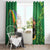 Hawaii Saint Patrick's Day Window Curtain Funny Leprechaun With Pot Of Gold - Polynesian Tattoo