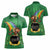 Hawaii Saint Patrick's Day Women Polo Shirt Funny Leprechaun With Pot Of Gold - Polynesian Tattoo