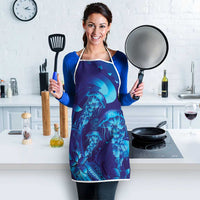 Purple Paradise Polynesia Jellyfish Apron Plumeria Polynesian Tattoo Glowing Vibes