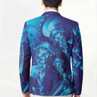 Purple Paradise Polynesia Jellyfish Blazer Plumeria Polynesian Tattoo Glowing Vibes