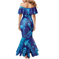 Purple Paradise Polynesia Jellyfish Family Matching Mermaid Dress and Hawaiian Shirt Plumeria Polynesian Tattoo Glowing Vibes LT14 - Polynesian Pride