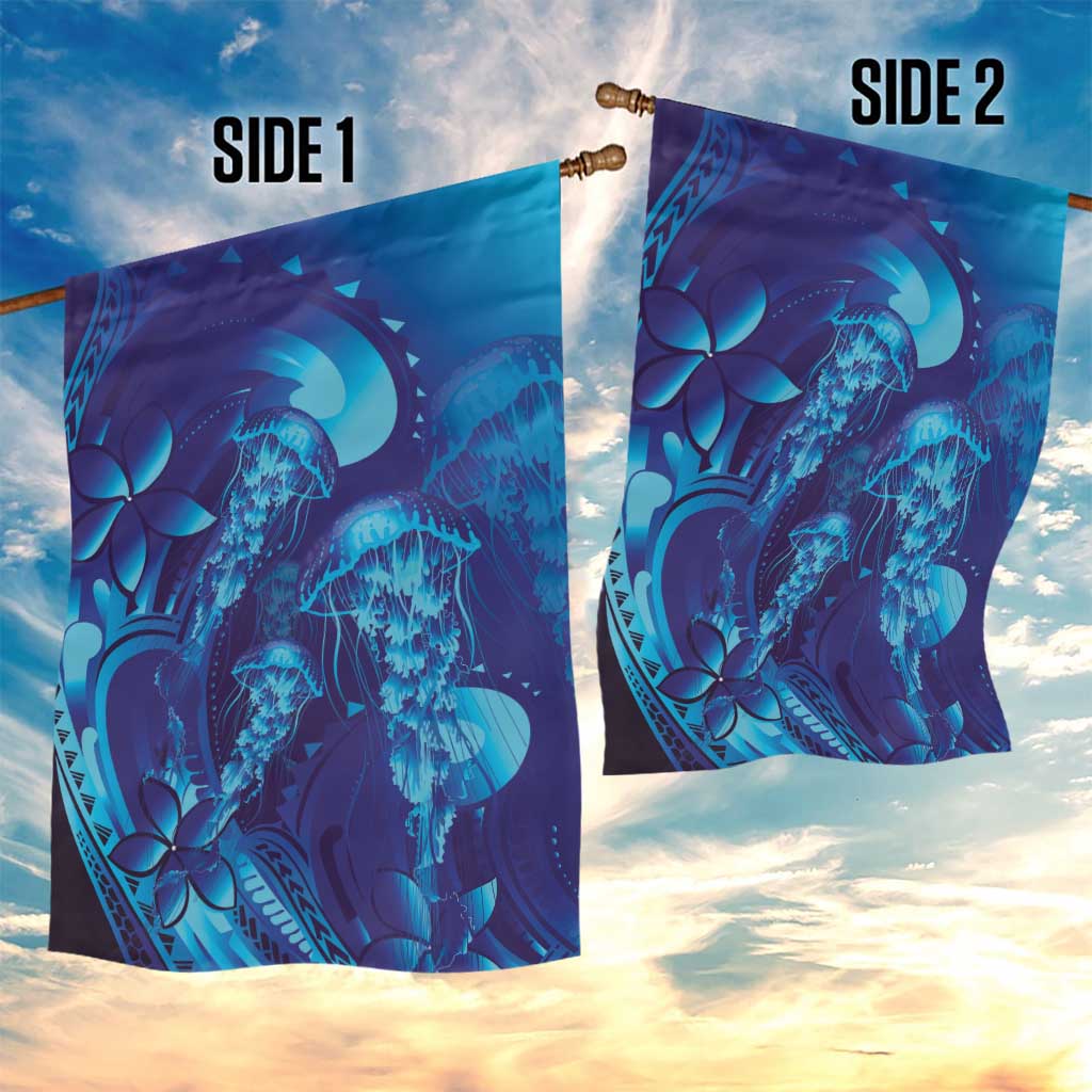 Purple Paradise Polynesia Jellyfish Garden Flag Plumeria Polynesian Tattoo Glowing Vibes
