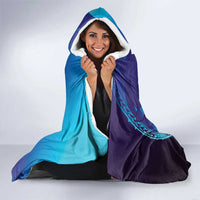 Purple Paradise Polynesia Jellyfish Hooded Blanket Plumeria Polynesian Tattoo Glowing Vibes