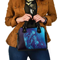 Purple Paradise Polynesia Jellyfish Shoulder Handbag Plumeria Polynesian Tattoo Glowing Vibes