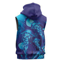 Purple Paradise Polynesia Jellyfish Sleeveless Hoodie Plumeria Polynesian Tattoo Glowing Vibes LT14 - Polynesian Pride