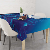 Purple Paradise Polynesia Jellyfish Tablecloth Plumeria Polynesian Tattoo Glowing Vibes