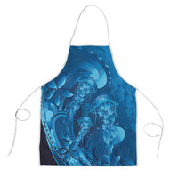 Blue Gradient Polynesia Jellyfish Apron Plumeria Polynesian Tattoo Glowing Vibes