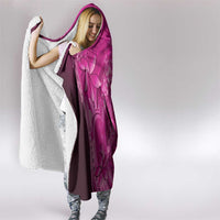 Pink Gradient Polynesia Jellyfish Hooded Blanket Plumeria Polynesian Tattoo Glowing Vibes