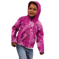 Pink Gradient Polynesia Jellyfish Kid Hoodie Plumeria Polynesian Tattoo Glowing Vibes