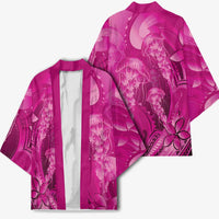 Pink Gradient Polynesia Jellyfish Kimono Plumeria Polynesian Tattoo Glowing Vibes