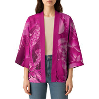 Pink Gradient Polynesia Jellyfish Kimono Plumeria Polynesian Tattoo Glowing Vibes