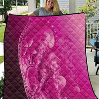 Pink Gradient Polynesia Jellyfish Quilt Plumeria Polynesian Tattoo Glowing Vibes