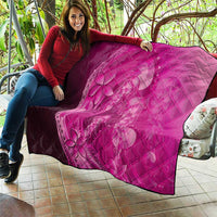 Pink Gradient Polynesia Jellyfish Quilt Plumeria Polynesian Tattoo Glowing Vibes