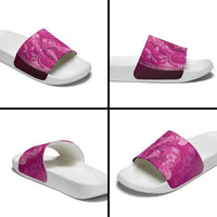 Pink Gradient Polynesia Jellyfish Slide Sandals Plumeria Polynesian Tattoo Glowing Vibes