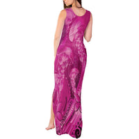 Pink Gradient Polynesia Jellyfish Tank Maxi Dress Plumeria Polynesian Tattoo Glowing Vibes LT14 - Polynesian Pride