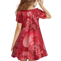 Red Gradient Polynesia Jellyfish Family Matching Summer Maxi Dress and Hawaiian Shirt Plumeria Polynesian Tattoo Glowing Vibes LT14 - Polynesian Pride