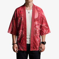 Red Gradient Polynesia Jellyfish Kimono Plumeria Polynesian Tattoo Glowing Vibes