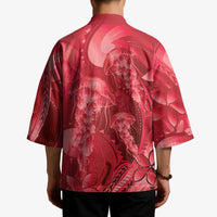 Red Gradient Polynesia Jellyfish Kimono Plumeria Polynesian Tattoo Glowing Vibes