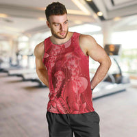Red Gradient Polynesia Jellyfish Men Tank Top Plumeria Polynesian Tattoo Glowing Vibes