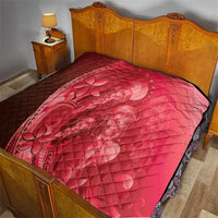 Red Gradient Polynesia Jellyfish Quilt Plumeria Polynesian Tattoo Glowing Vibes