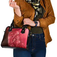 Red Gradient Polynesia Jellyfish Shoulder Handbag Plumeria Polynesian Tattoo Glowing Vibes