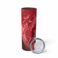 Red Gradient Polynesia Jellyfish Skinny Tumbler Plumeria Polynesian Tattoo Glowing Vibes