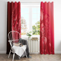 Red Gradient Polynesia Jellyfish Window Curtain Plumeria Polynesian Tattoo Glowing Vibes
