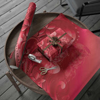 Red Gradient Polynesia Jellyfish Wrapping Paper Plumeria Polynesian Tattoo Glowing Vibes