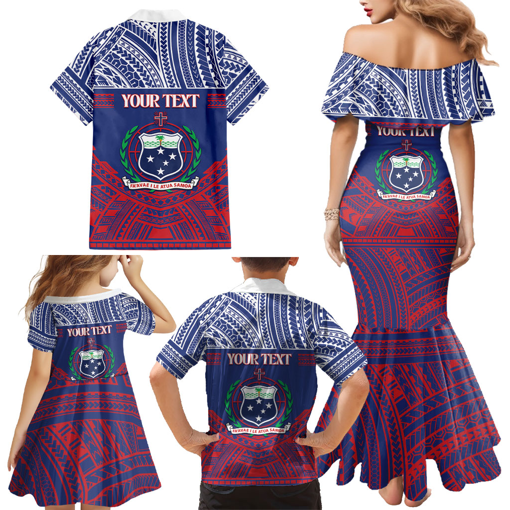 Personalised Samoa Independence Day Family Matching Mermaid Dress and Hawaiian Shirt 64th Anniversary Toa O Samoa LT14 - Polynesian Pride