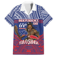 Personalised Samoa Independence Day Family Matching Mermaid Dress and Hawaiian Shirt 64th Anniversary Toa O Samoa LT14 Dad's Shirt - Short Sleeve Blue - Polynesian Pride