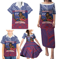 Personalised Samoa Independence Day Family Matching Puletasi and Hawaiian Shirt 64th Anniversary Toa O Samoa