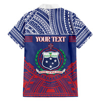 Personalised Samoa Independence Day Family Matching Short Sleeve Bodycon Dress and Hawaiian Shirt 64th Anniversary Toa O Samoa