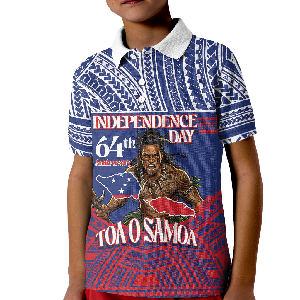 Personalised Samoa Independence Day Kid Polo Shirt 64th Anniversary Toa O Samoa