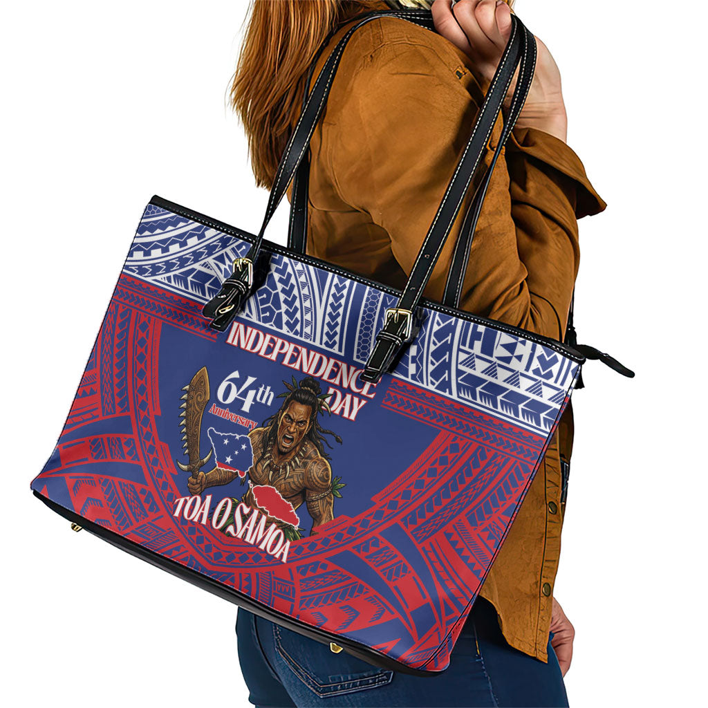 Samoa Independence Day Leather Tote Bag 64th Anniversary Toa O Samoa