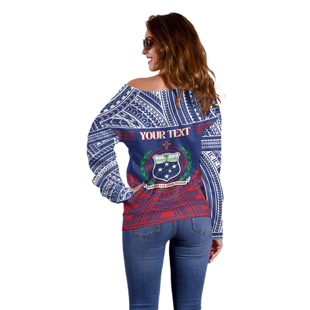 Personalised Samoa Independence Day Off Shoulder Sweater 64th Anniversary Toa O Samoa