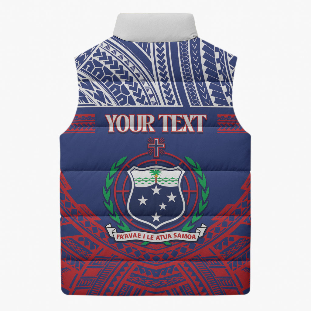 Personalised Samoa Independence Day Sleeveless Puffer Jacket 64th Anniversary Toa O Samoa