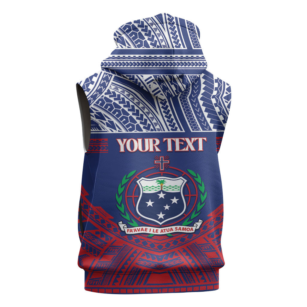 Personalised Samoa Independence Day Sleeveless Zip Hoodie 64th Anniversary Toa O Samoa